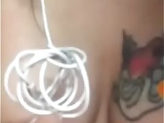 Delhi hot model urbashi barti with tattos showing her white sexy boobs in whatsapp video call.